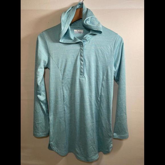 Columbia Dresses & Skirts - Women’s Columbia Hoodie Shirt Long Sleeve Pullover Blue Long Tunic Dress Sz S